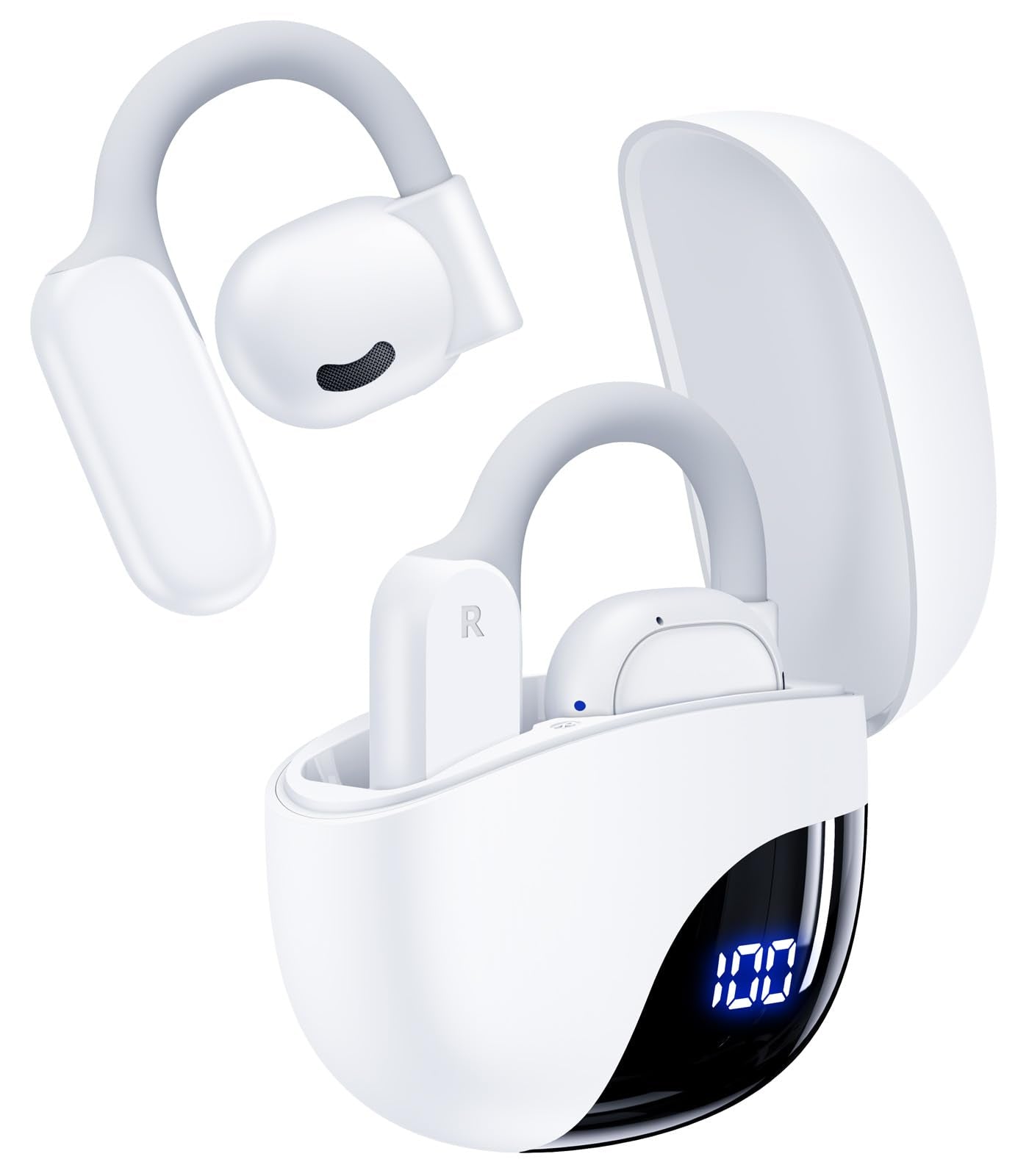 AI Translation Earbuds Real Time 164 Languages 80H Playtime Translator Bluetooth K08 White