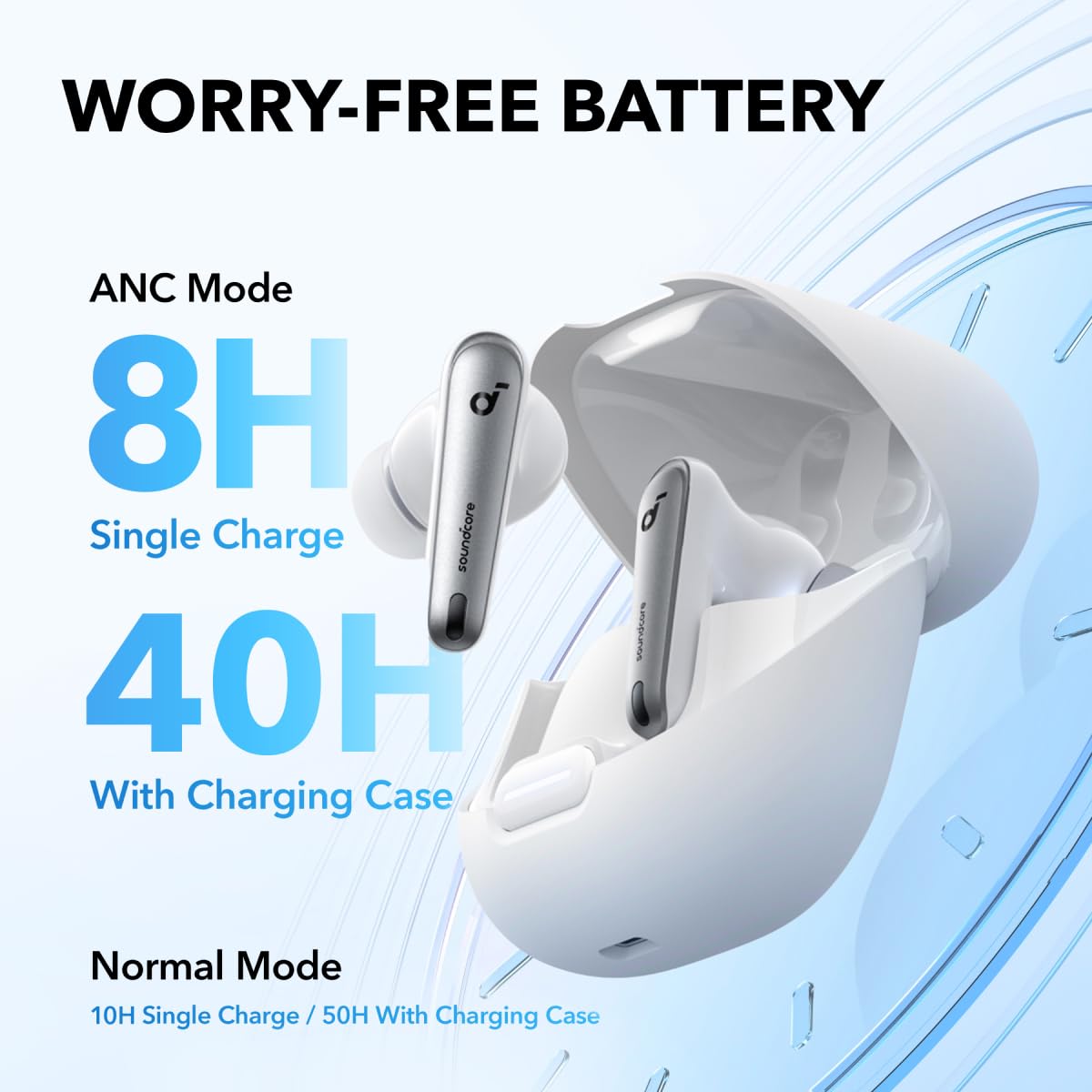 Soundcore by Anker Liberty 4 NC Wireless Earbuds Adaptive Noise Cancelling Hi-Res Sound 50H Battery Bluetooth 5.3