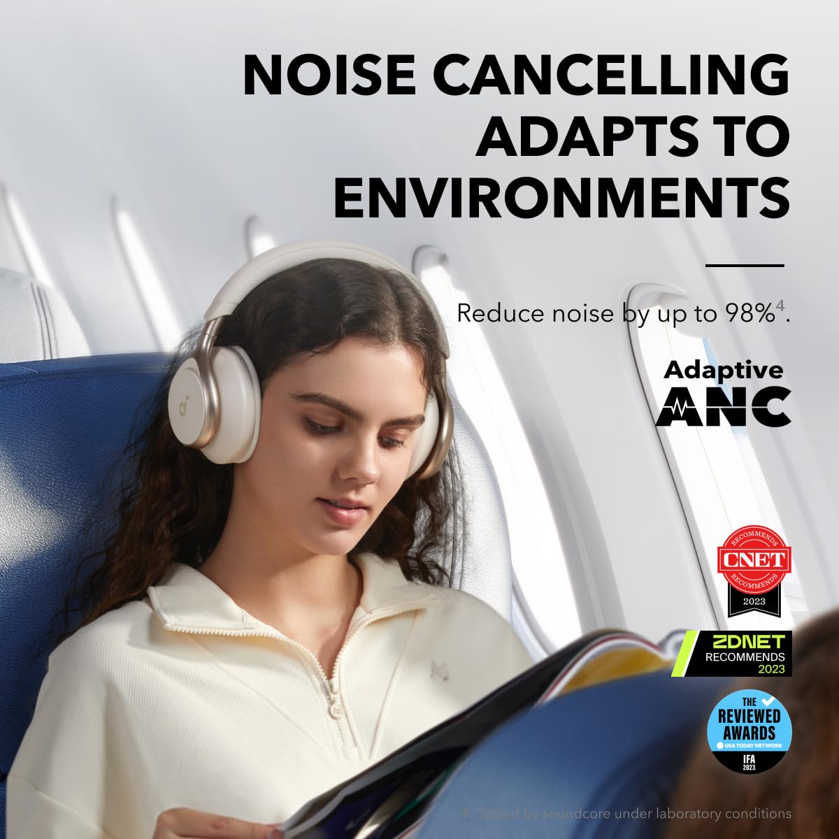 Soundcore by Anker Space One Active Noise Cancelling Headphones LDAC Hi Res Bluetooth 5.3 40H ANC