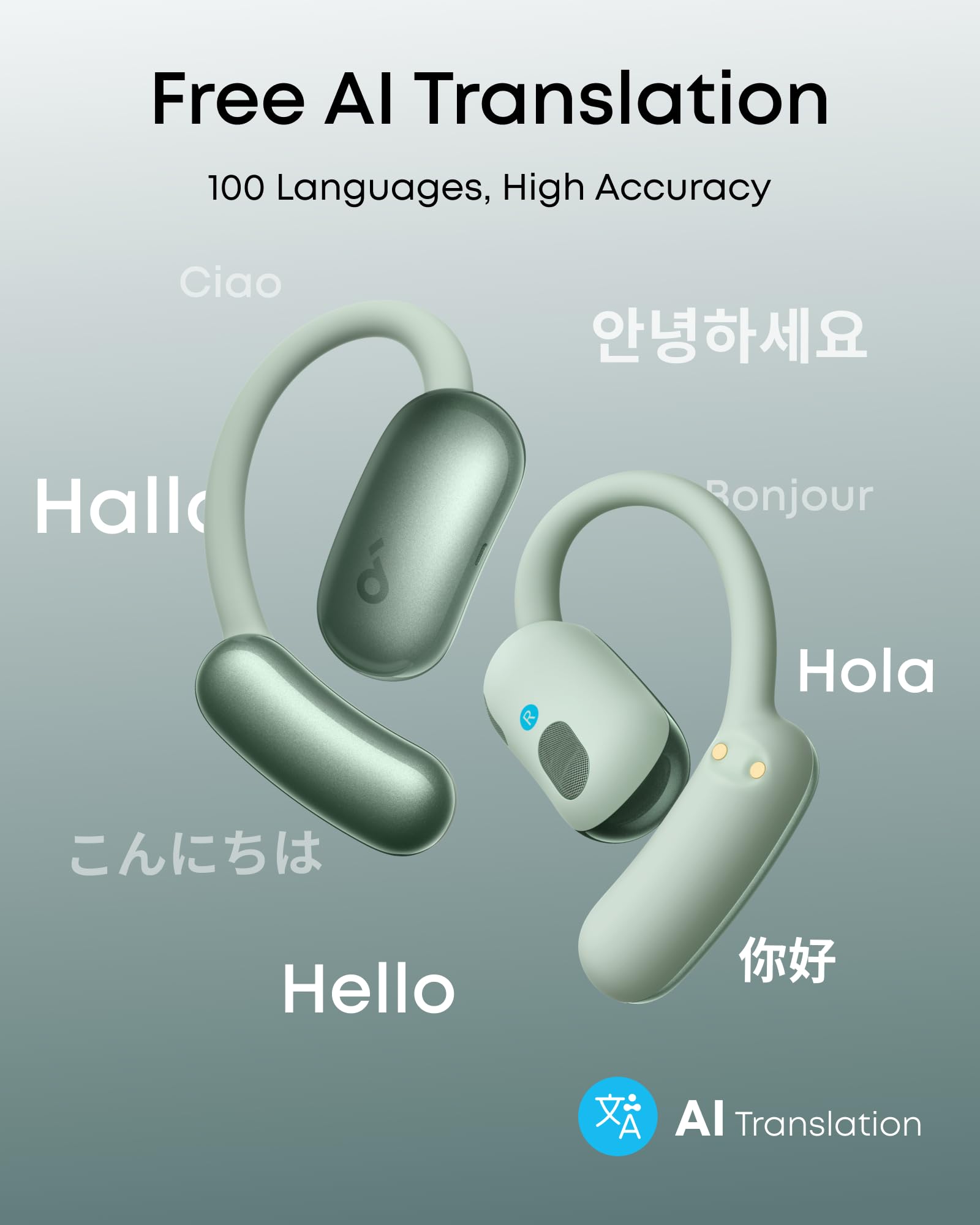 Soundcore AeroFit 2 by Anker Open Ear Headphones Real Time Translation 42H Playtime Hi Res IP55