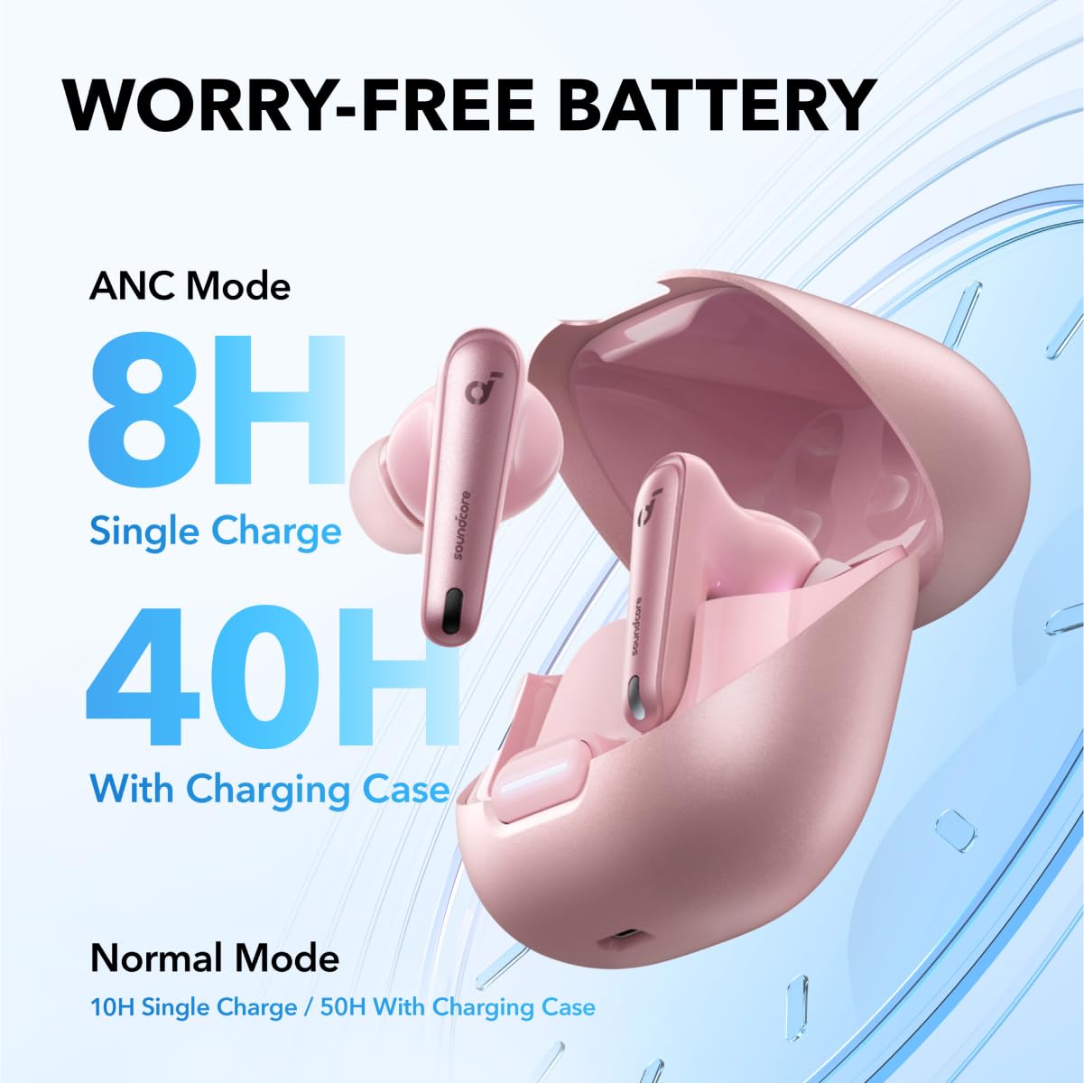 Soundcore by Anker Liberty 4 NC Wireless Earbuds Adaptive Noise Cancelling Hi-Res Sound 50H Battery Bluetooth 5.3