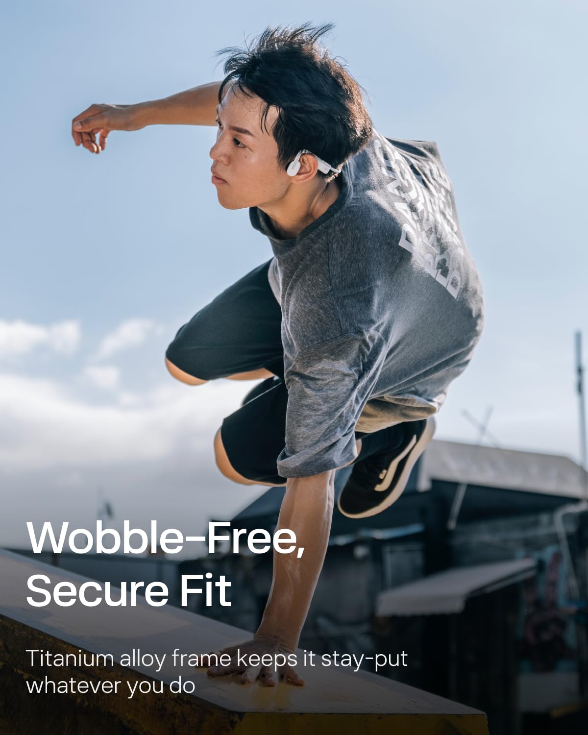 Shokz OpenMove Open Ear Bluetooth Bone Conduction Sport Headphones Sweatproof Grey