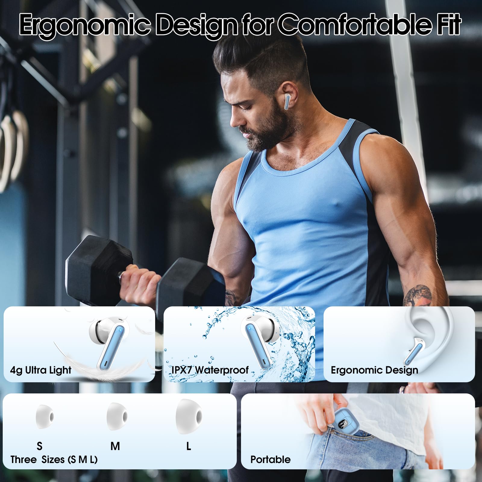 AI Translation Earbuds Real Time 164 Languages Translator Headphones 6 Modes 40H Playtime