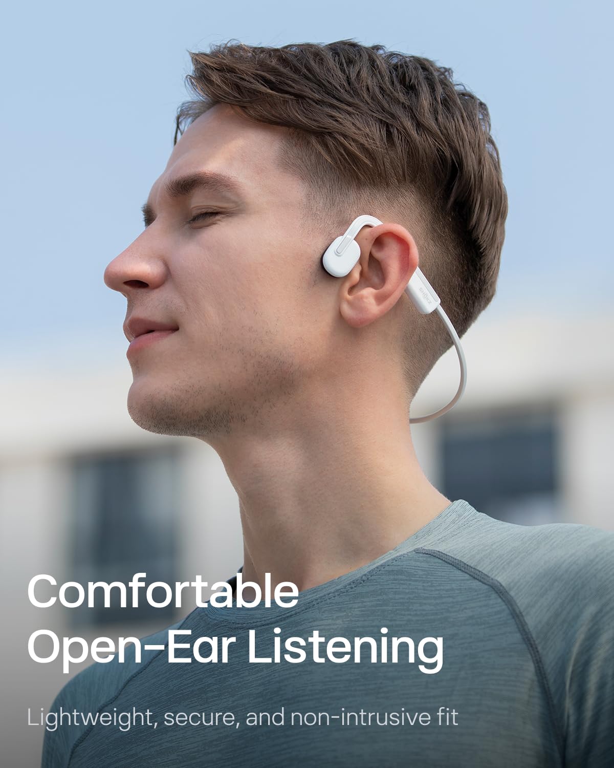 Shokz OpenMove Open Ear Bluetooth Bone Conduction Sport Headphones Sweatproof Grey