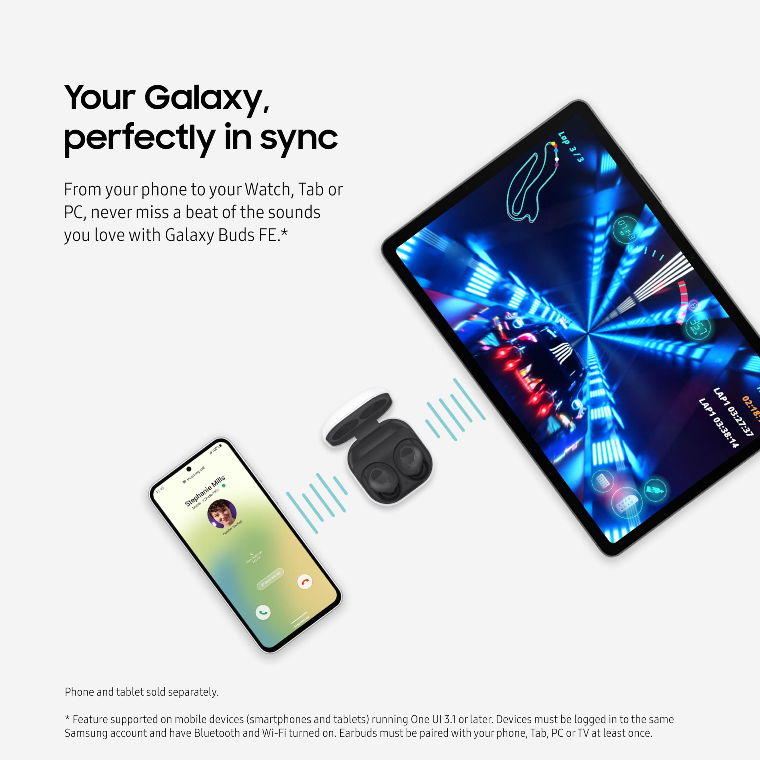 Samsung Galaxy Buds FE True Wireless Bluetooth Earbuds Comfort Fit Touch Control Graphite