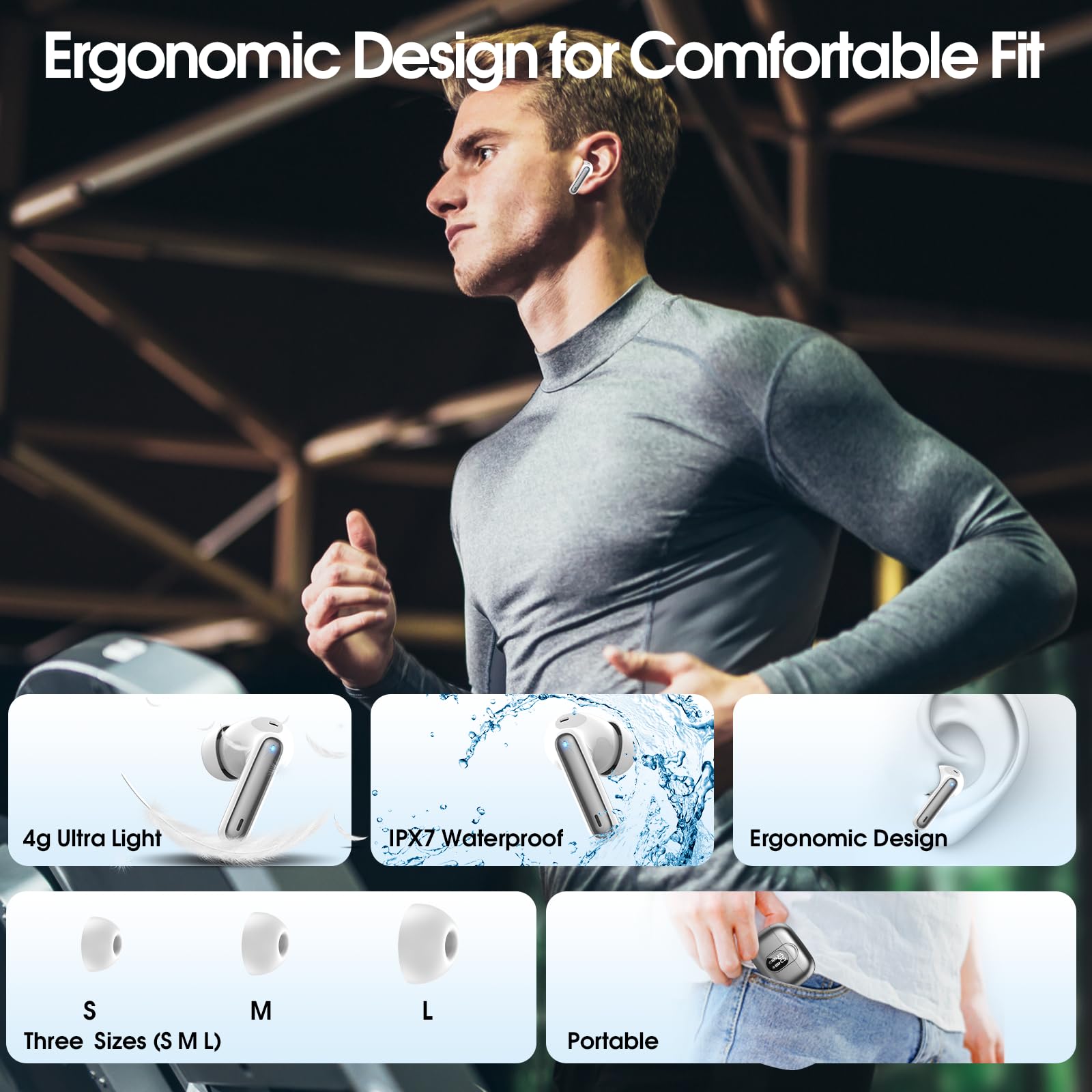 AI Translation Earbuds Real Time 164 Languages Translator Headphones 6 Modes 40H Playtime