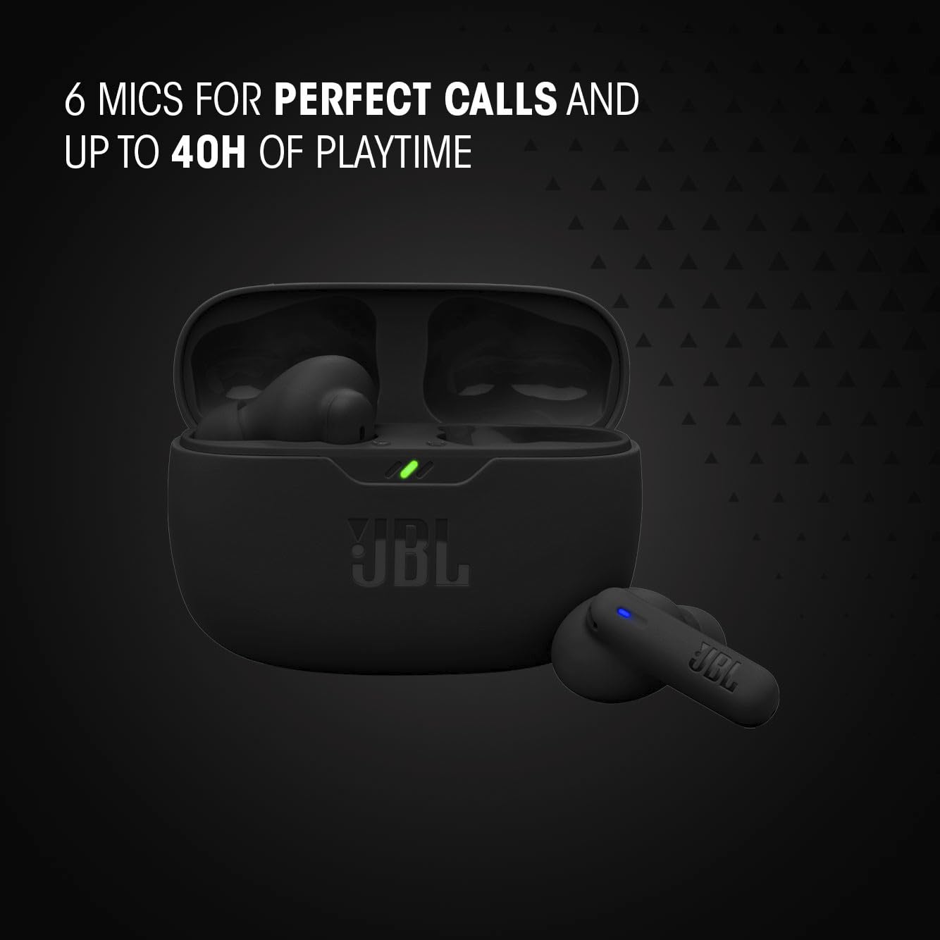 JBL Vibe Beam 2 True Wireless Noise Cancelling Earbuds Pure Bass Sound 40H Playback IP54 Black