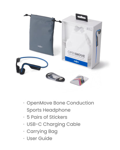Shokz OpenMove Open Ear Bluetooth Bone Conduction Sport Headphones Sweatproof Grey