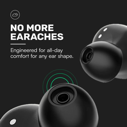 Raycon Everyday Classic Bluetooth Wireless Earbuds Active Noise Cancelling 32H Playtime Black