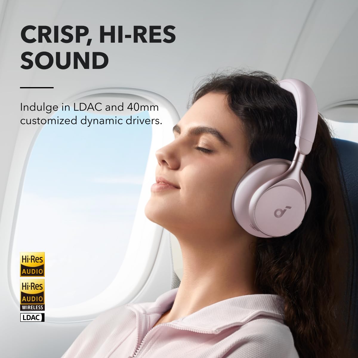 Soundcore by Anker Space One Active Noise Cancelling Headphones LDAC Hi Res Bluetooth 5.3 40H ANC