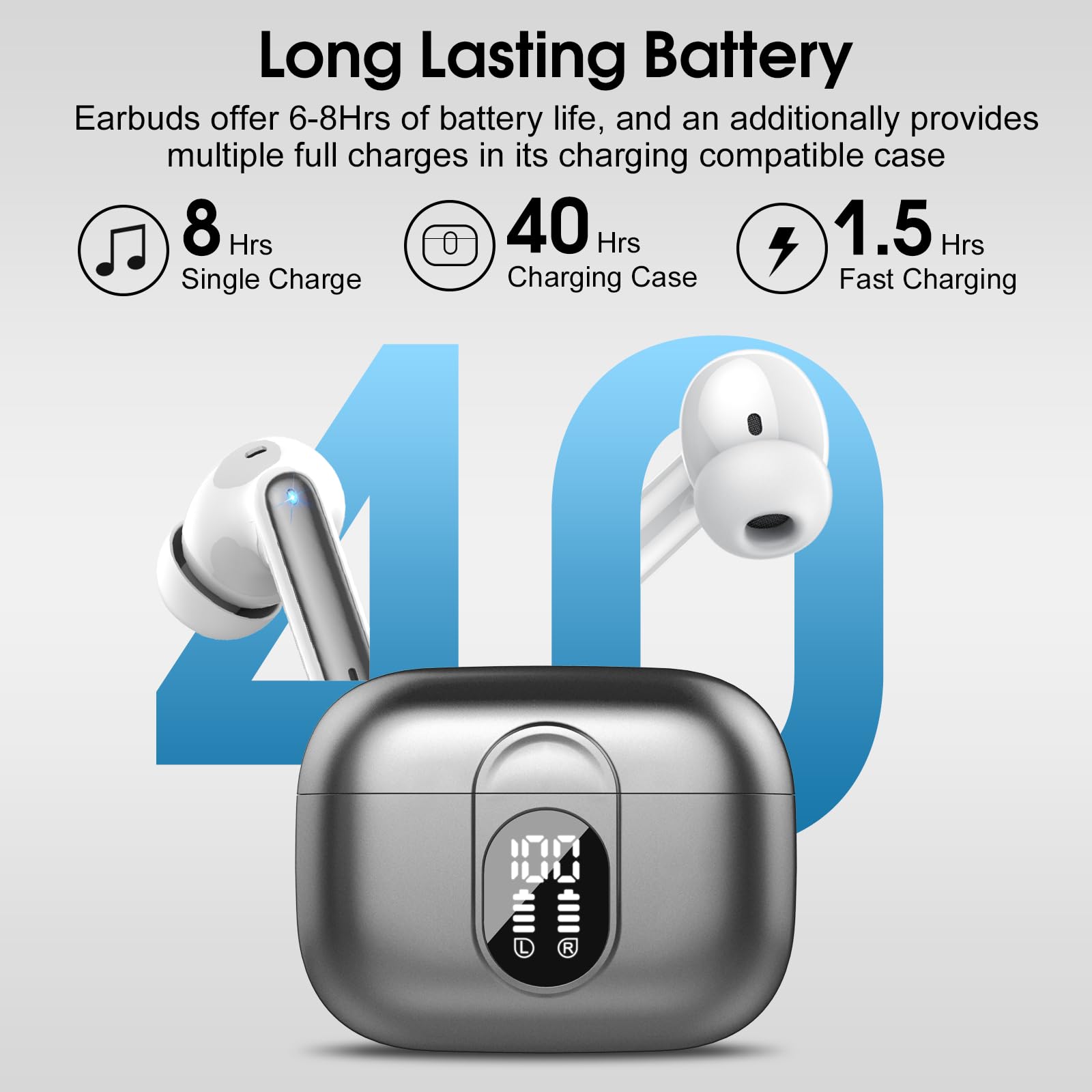 AI Translation Earbuds Real Time 164 Languages Translator Headphones 6 Modes 40H Playtime