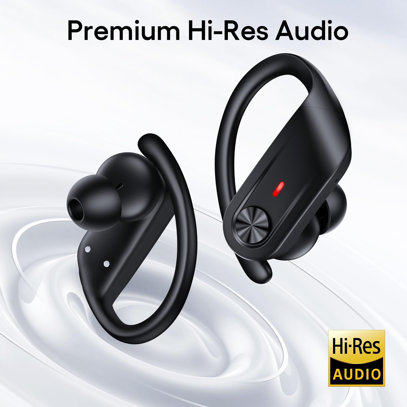 Hybrid Active Noise Cancelling Wireless Earbuds 80H Playtime Hi Res Stereo Bluetooth Sports Earbuds