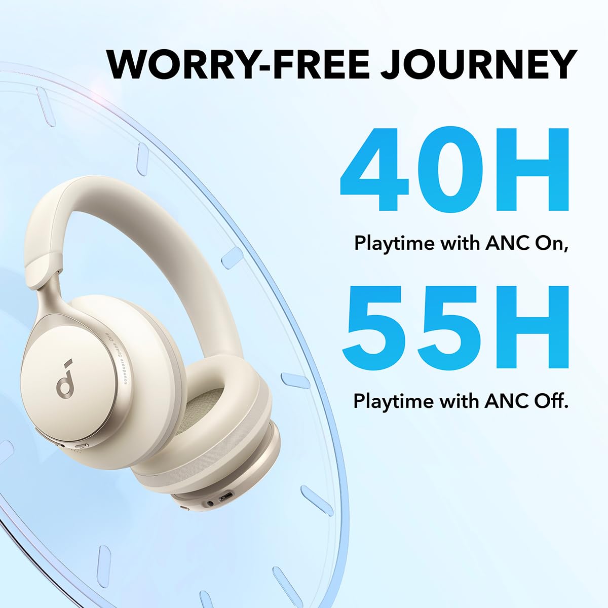 Soundcore by Anker Space One Active Noise Cancelling Headphones LDAC Hi Res Bluetooth 5.3 40H ANC