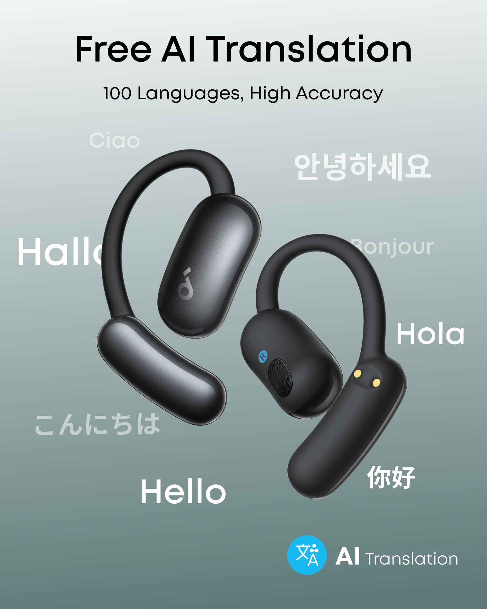 Soundcore AeroFit 2 by Anker Open Ear Headphones Real Time Translation 42H Playtime Hi Res IP55