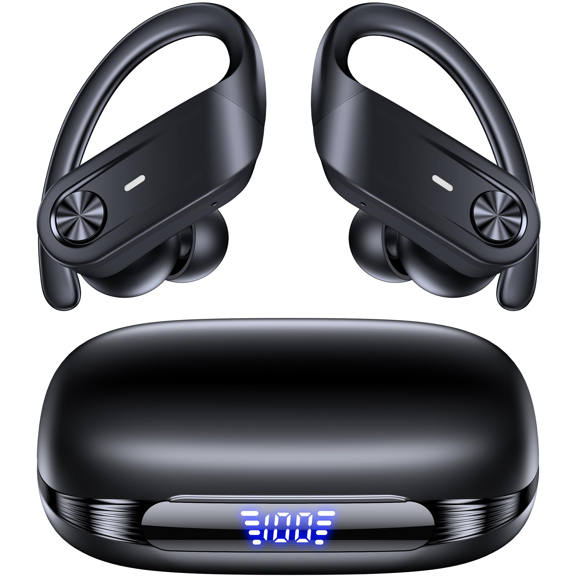 Hybrid Active Noise Cancelling Wireless Earbuds 80H Playtime Hi Res Stereo Bluetooth Sports Earbuds