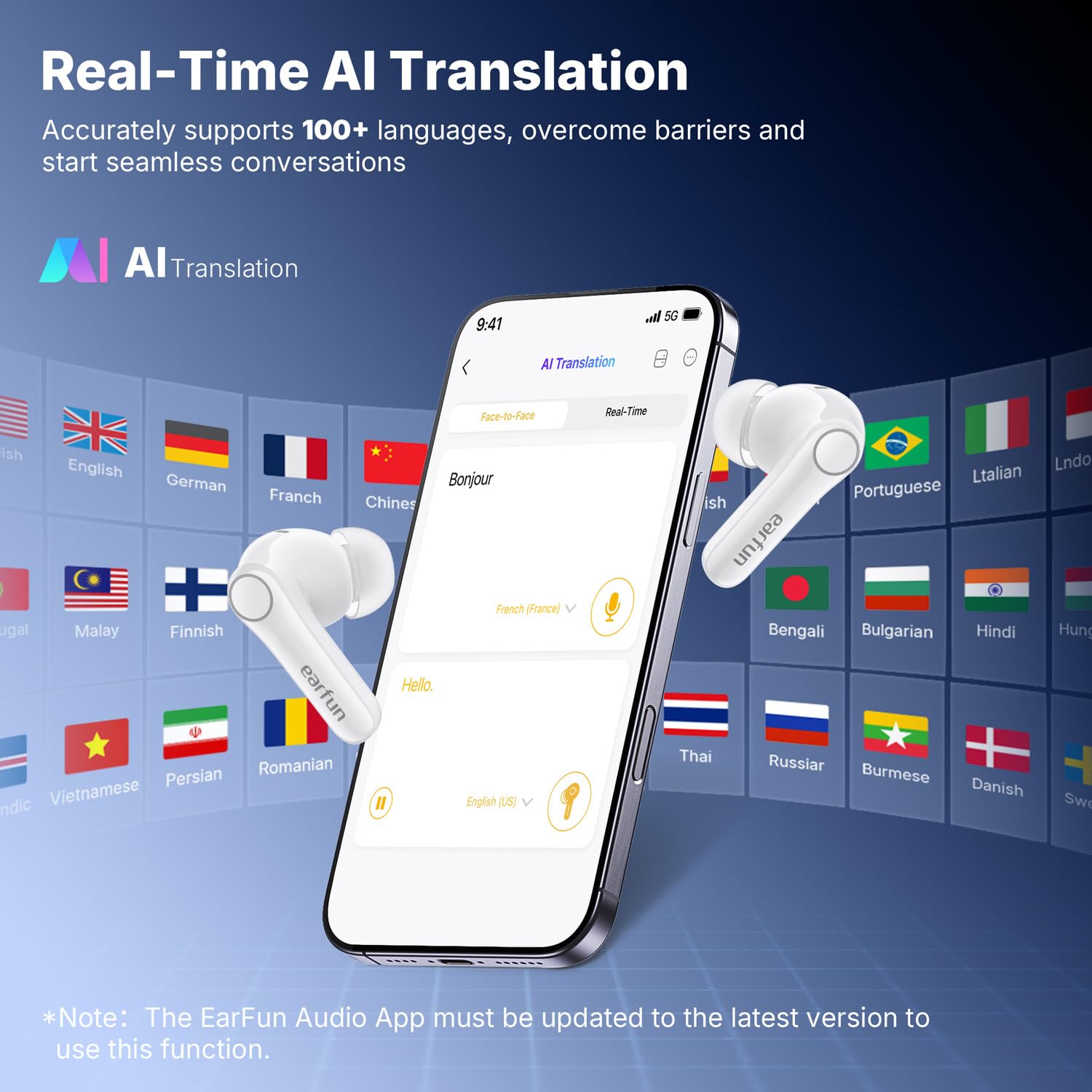 EarFun Air Pro 4+ Adaptive Noise Cancelling Wireless Earbuds Qualcomm aptX Lossless Dual Drivers 54H Bluetooth 6.0