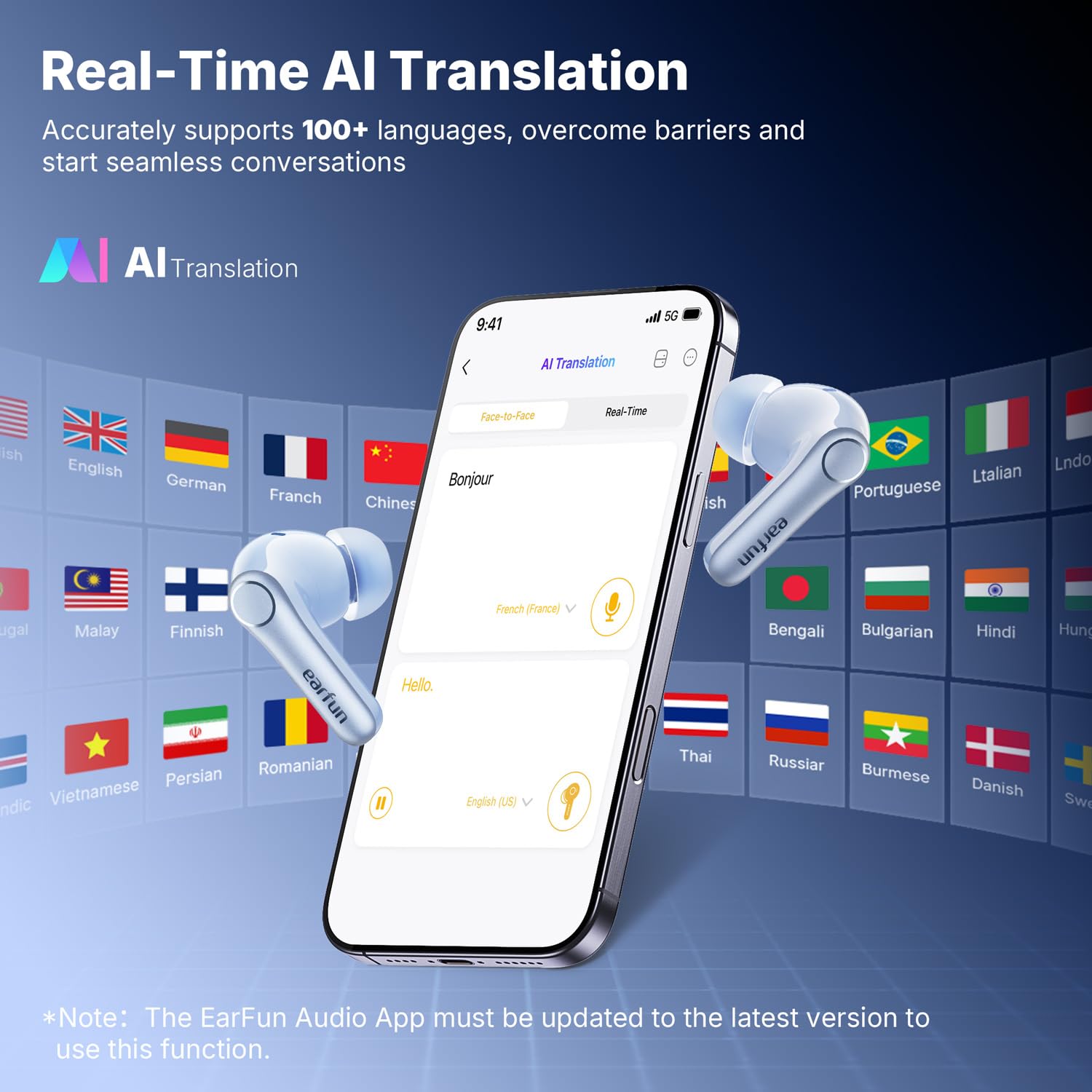 EarFun Air Pro 4+ Adaptive Noise Cancelling Wireless Earbuds Qualcomm aptX Lossless Dual Drivers 54H Bluetooth 6.0