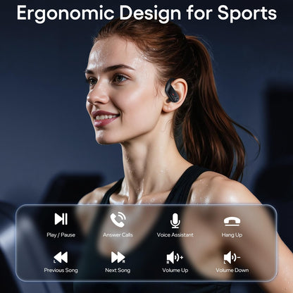 Hybrid Active Noise Cancelling Wireless Earbuds 80H Playtime Hi Res Stereo Bluetooth Sports Earbuds