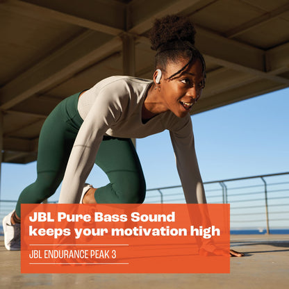 JBL Endurance Peak 3 IP68 True Wireless Active Earbuds Pure Bass Sound 50H Playback Black