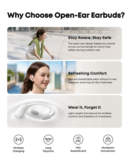 Soundcore AeroFit 2 by Anker Open Ear Headphones Real Time Translation 42H Playtime Hi Res IP55