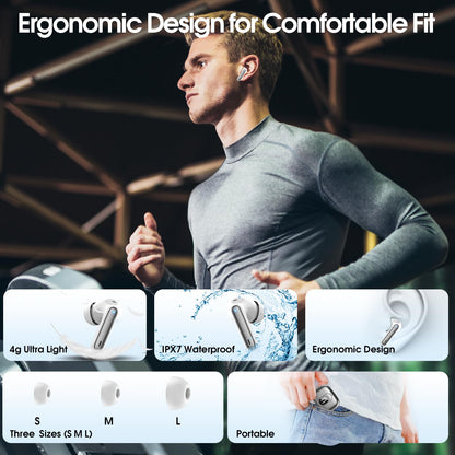 AI Translation Earbuds Real Time 164 Languages Translator Headphones 6 Modes 40H Playtime