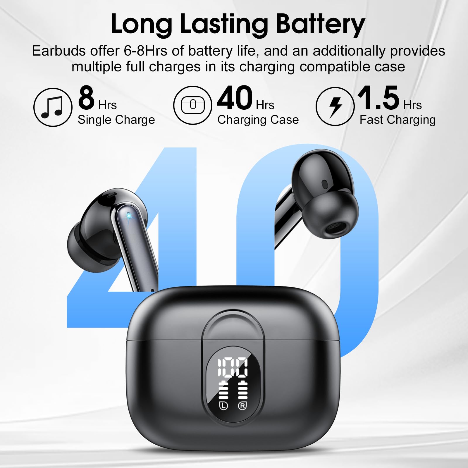 AI Translation Earbuds Real Time 164 Languages Translator Headphones 6 Modes 40H Playtime