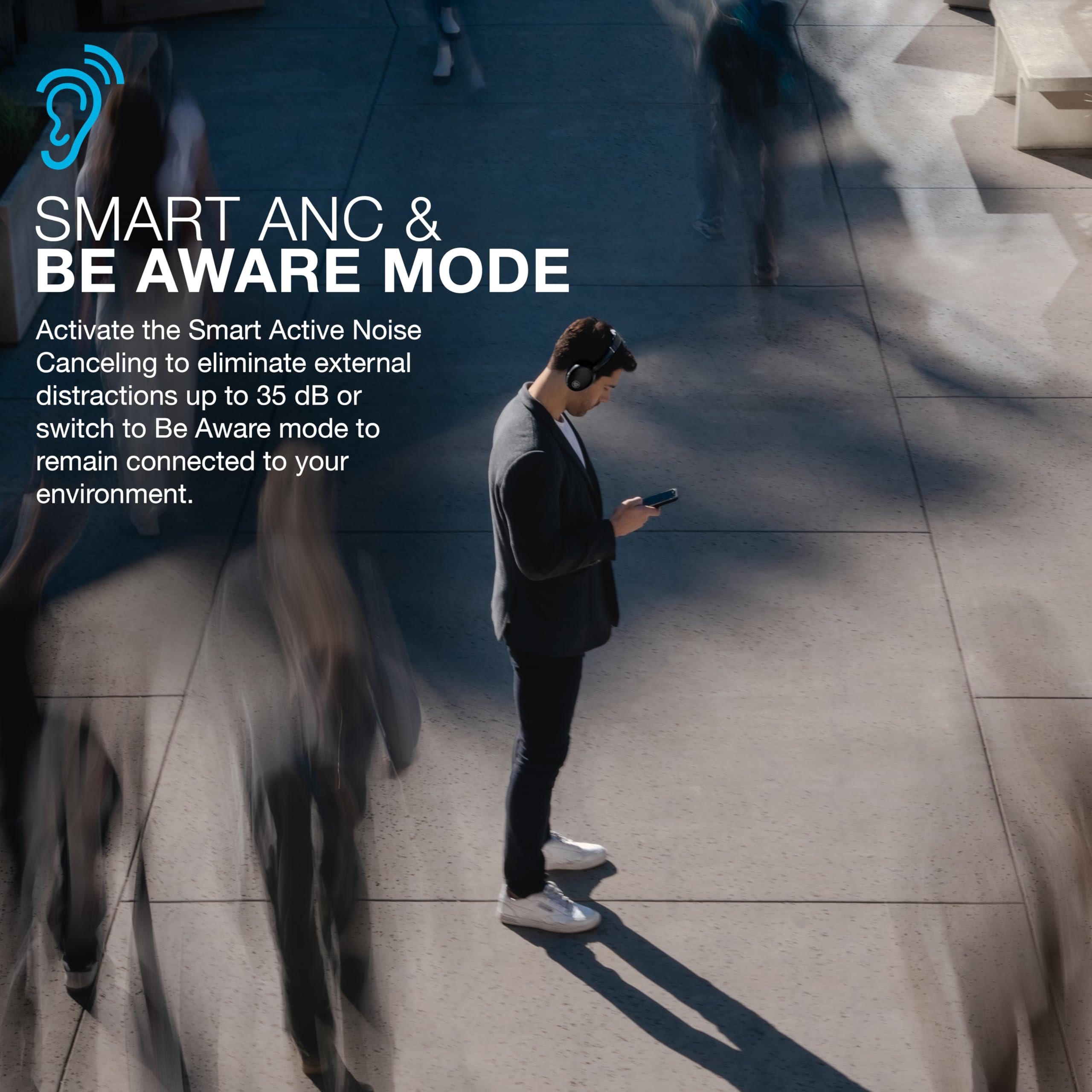 JLab JBuds Lux ANC Wireless Headphones Hybrid Noise Cancelling Spatial Audio Bluetooth Mauve