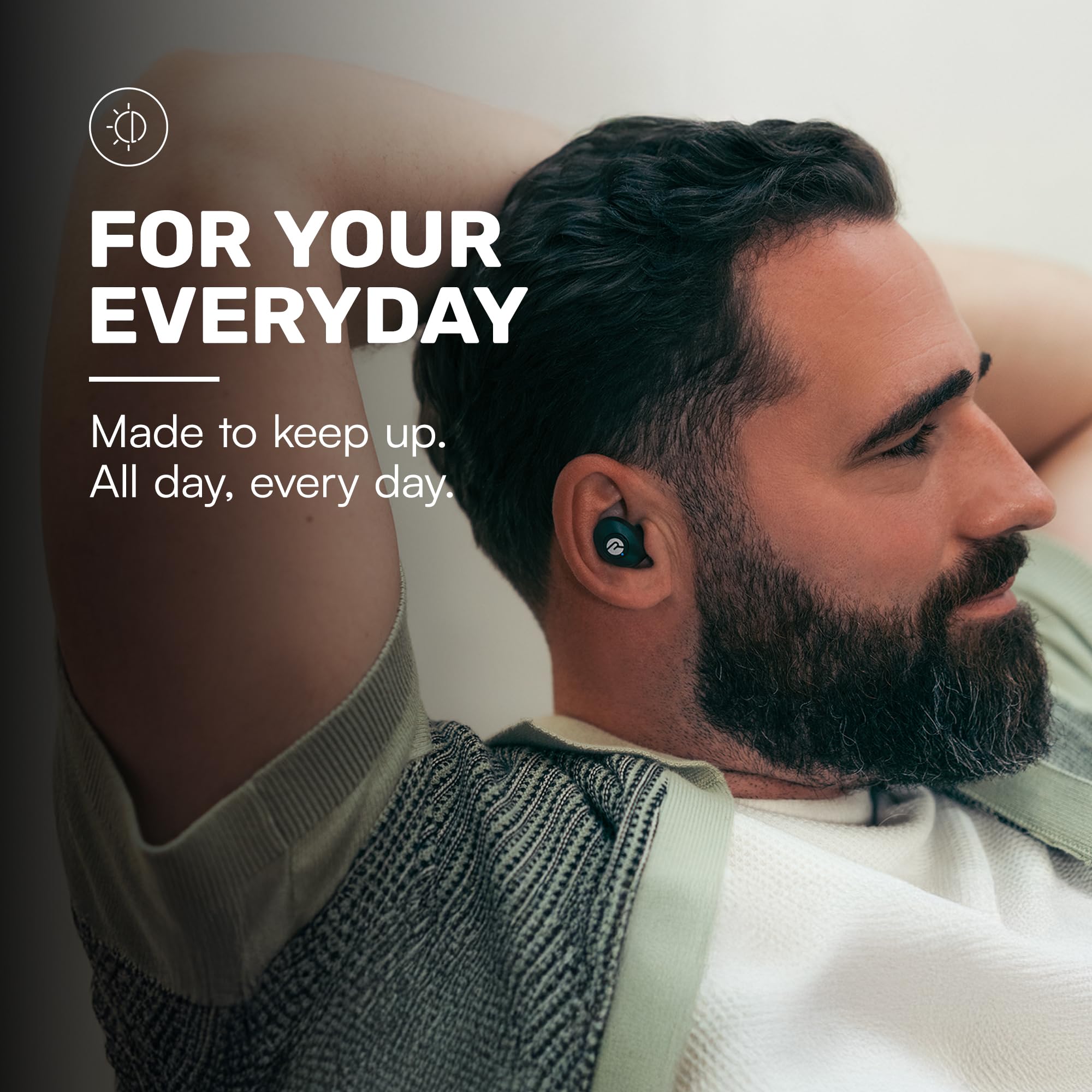 Raycon Everyday Classic Bluetooth Wireless Earbuds Active Noise Cancelling 32H Playtime Black