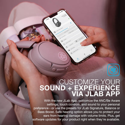 JLab JBuds Lux ANC Wireless Headphones Hybrid Noise Cancelling Spatial Audio Bluetooth Mauve