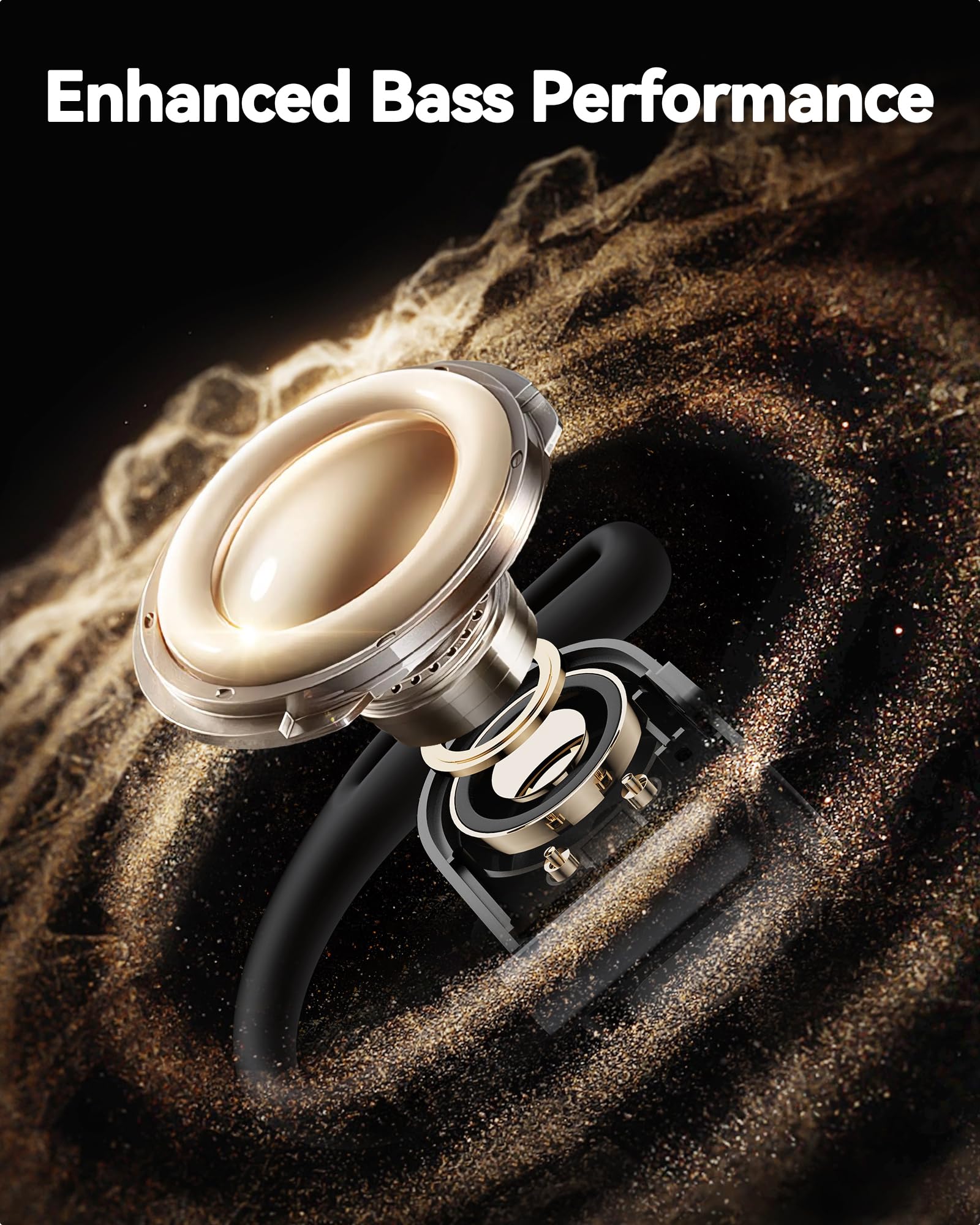 AI Translation Earbuds Real Time 164 Languages Bluetooth 90H Playtime Open Ear with LED Display Black